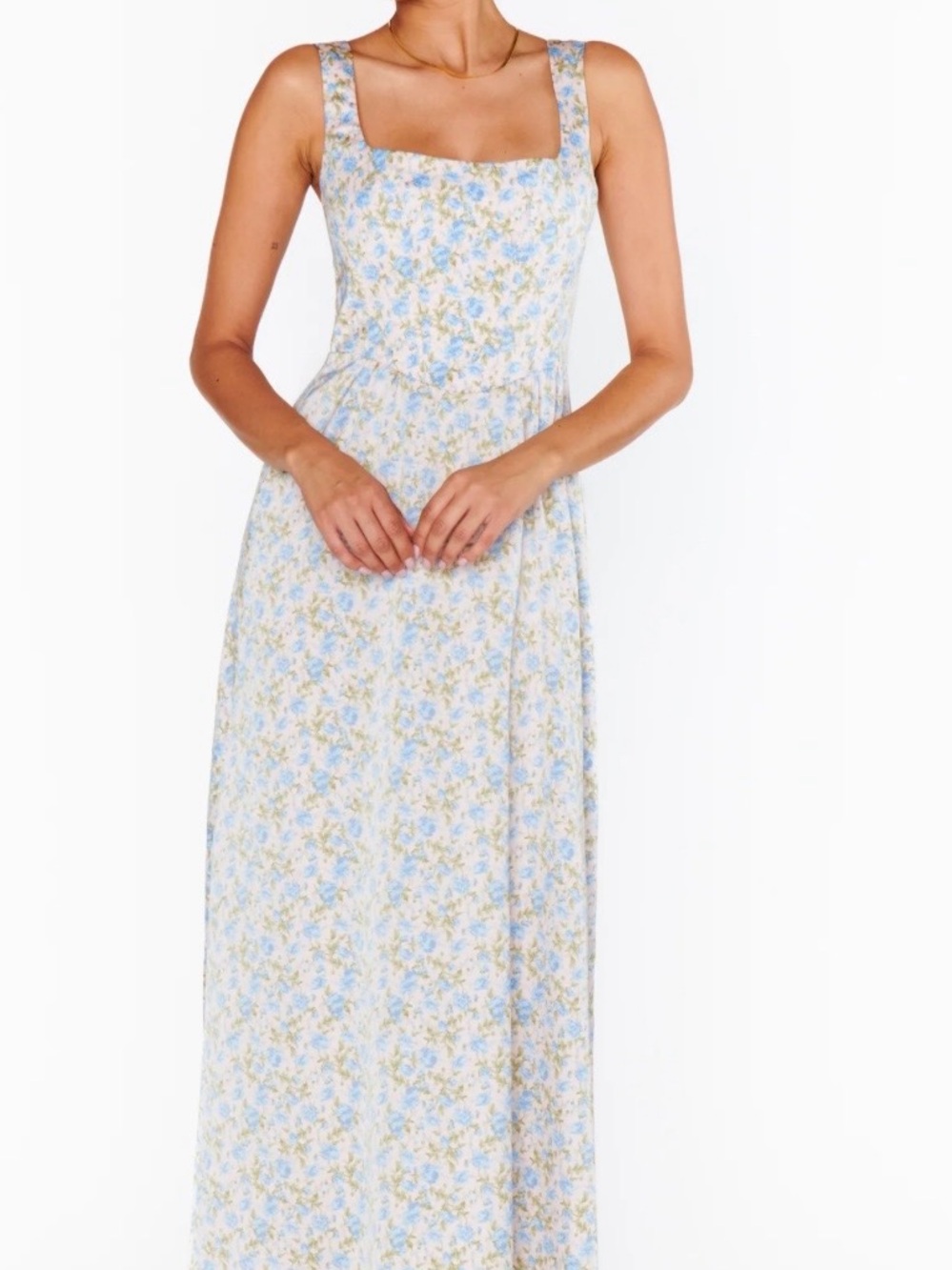 Show Me Your Mumu NinaFloral Square-Neck Nina Maxi Dress XS NWT